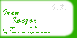 iren koczor business card